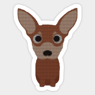 Chihuahua Ugly Christmas Sweater Knit Pattern Sticker